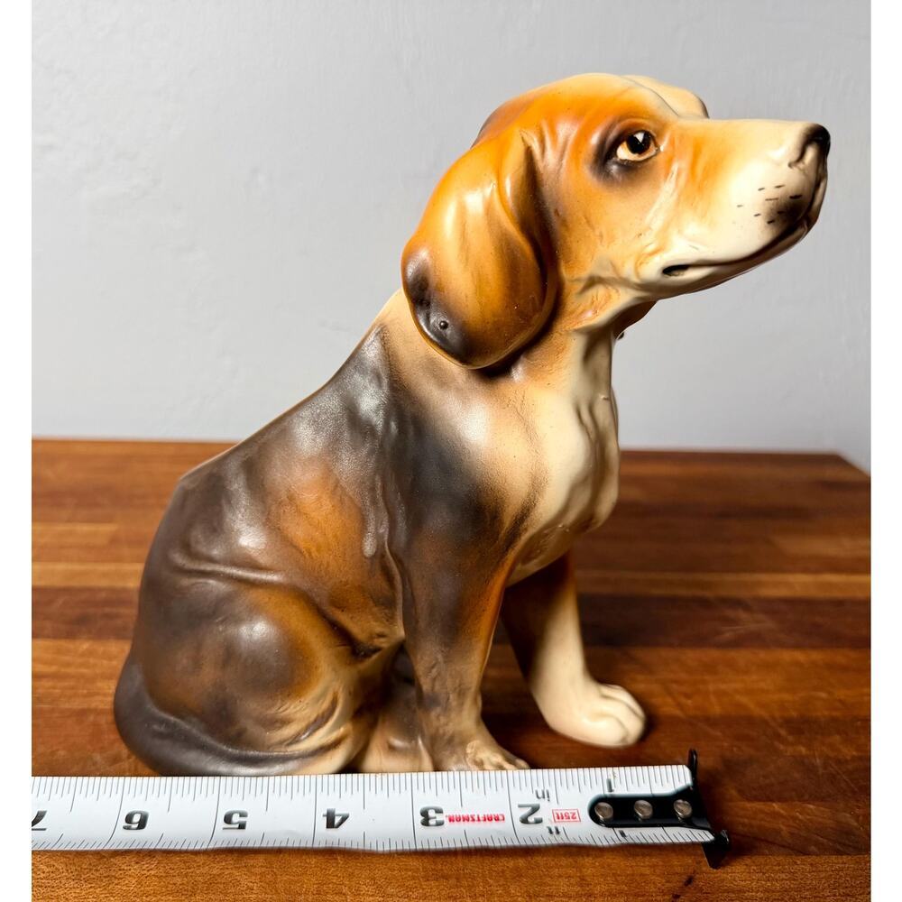 Vintage Ceramic Beagle Planter | Hand-Painted Hound Figurine (8" Tall) - Picture 14 of 14